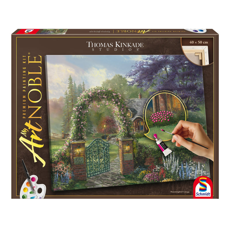 Schmidt Spiele My Artnoble Thomas Kinkade - Cabaña Colibrí, Pintura 46166