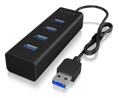 Icy Box USB 3.0 Hub IB-HUB1409-U3 4 Ports Type a, Black Alu — image 1