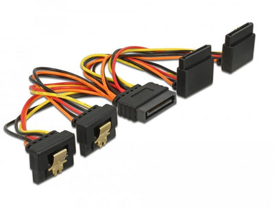 Cable SATA 15 Pin Power Connector Male With Función Enclavamiento SATA 15 Pin Power Connector Female 2 X Abajo — image 1
