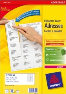 Avery Zweckform Labels Dirección L7163-40 White 99,1 X 38,1MM — image 1