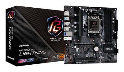 Asrock Motherboard B650M Pg Lightning DDR5 DisplayPort HDMI microATX Socket AM5 AMD B650 Chipset USB-C 3.2 GEN — image 1