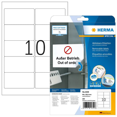 Herma Adressetiketten A4 White 96X50,8MM Papier 250M. — image 1