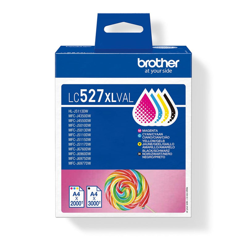 Brother Ink LC527XLVAL 4 Pieces Genuine High Yield (xl) Black Cyan Magenta Yellow
