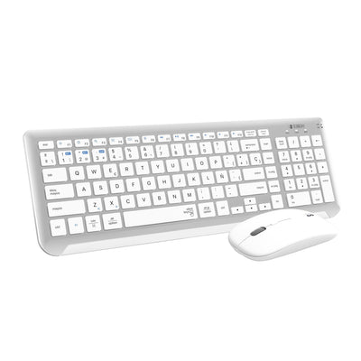 Subblim Keyboard And Wireless Mouse Combo Dual Prestige Extendido White And Silver Spanish — image 1