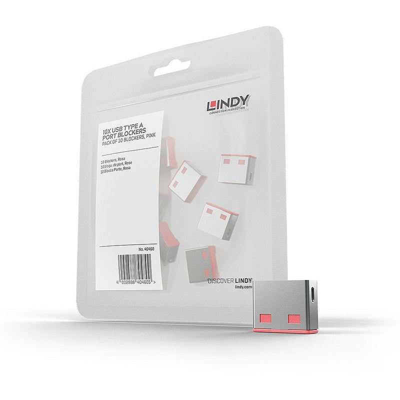 Lindy 40460 Bloqueador Port USB Type a Pink Acrilonitrilo Butadieno Estireno (abs) 10 Pieces