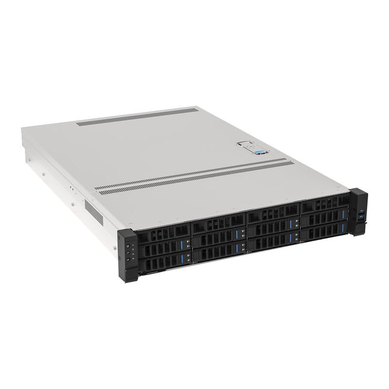 Unykach Box Rack 19 2U Without Power Supply Black Silver 8 Bahias Hot Swap 2XUSB3.0