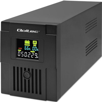 Qoltec 53770 Uninterruptible Power Supply Line Interactive Monolith 1500VA 900W LCD USB — image 1