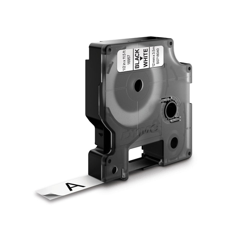 Dymo Tape Transferencia Thermal D1 16957. Black Sobre White 12MMX3,5M. Labels Nylon Flexible.