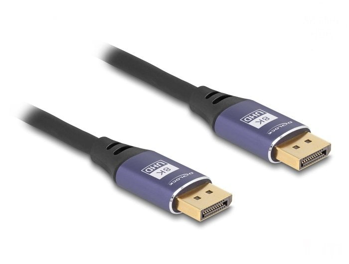 Delock 80602 Cable DisplayPort 8K 60 HZ 3M Metal Lila