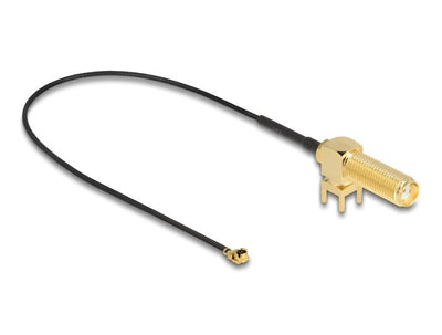 Delock 12035 Antenna Cable Sma 90° Pcb Mampara Female a I-pex Inc., Mhf® I Male 1.13 25CM Length Hilo 15MM — image 1