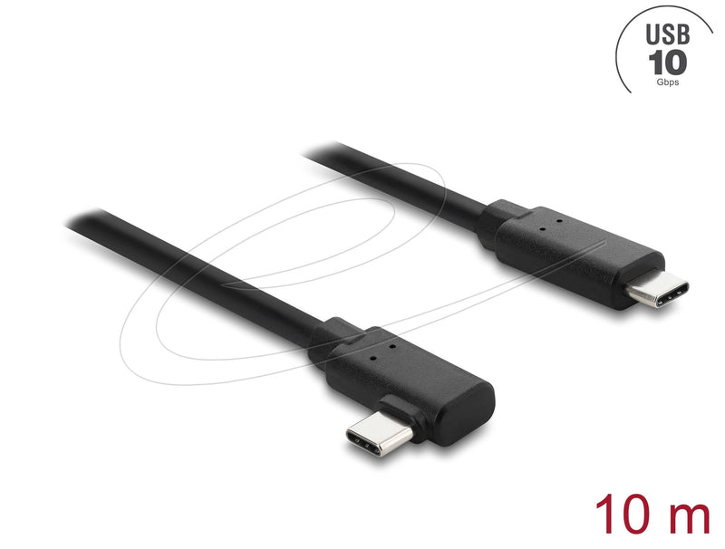 Delock Aktives Opticos USB Cable 10Gbps USB Type-c Plug Zu Plug Gewinkelt 10M
