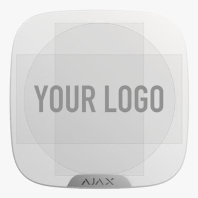 Ajax Brandplate-Wh Ajax Brandplate. Board Front Personalizable Streetsiren Doubledeck. Colour White Pack 10UD — image 1