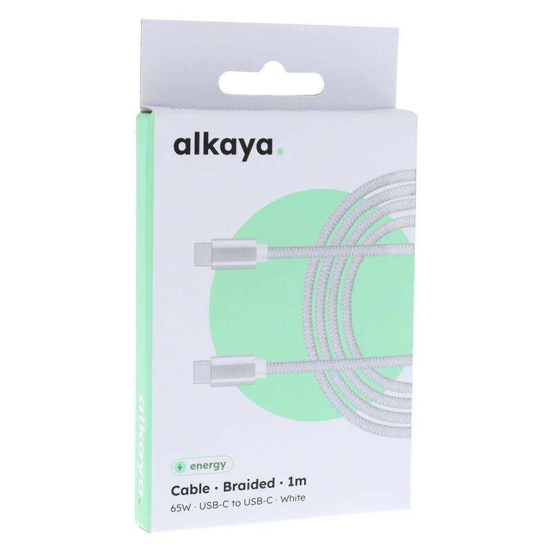 Alkaya Speed Flex Cable Datos Geflochten 65W, 1M White