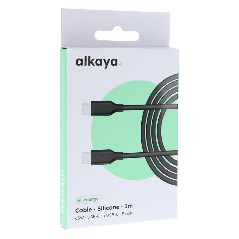 Alkaya Speed Flex Cable Datos Silikon 65W, 1M Black