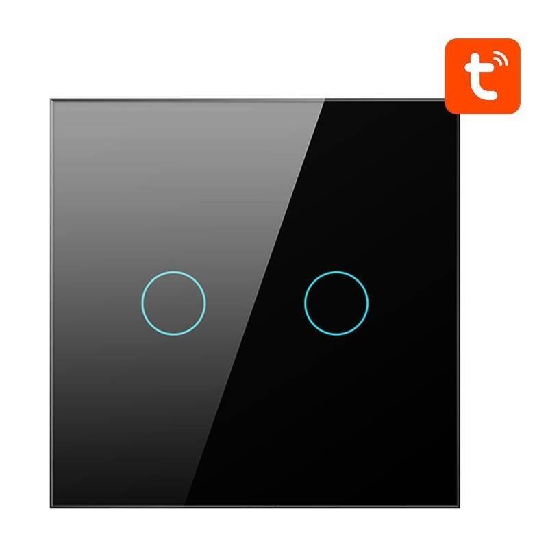 Avatto LZTS02-EU-B2 2 Buttons Zigbee Black - Switch Touchscreen Smart