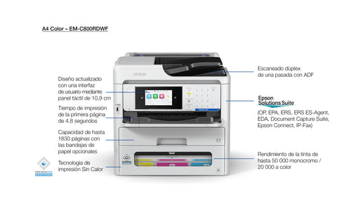 Epson Workforce Pro EM-C800RDWF Inyección Ink A4 4800 X 1200 DPI 35 Ppm Wi-Fi — image 1