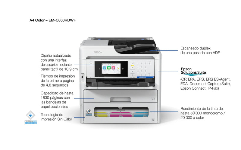 Epson Workforce Pro EM-C800RDWF Inyección Ink A4 4800 X 1200 DPI 35 Ppm Wi-Fi