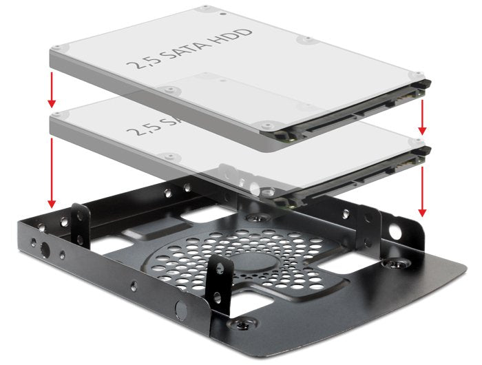 Delock Frame Installation 3.5 2X 2.5 Hdds Metal Black