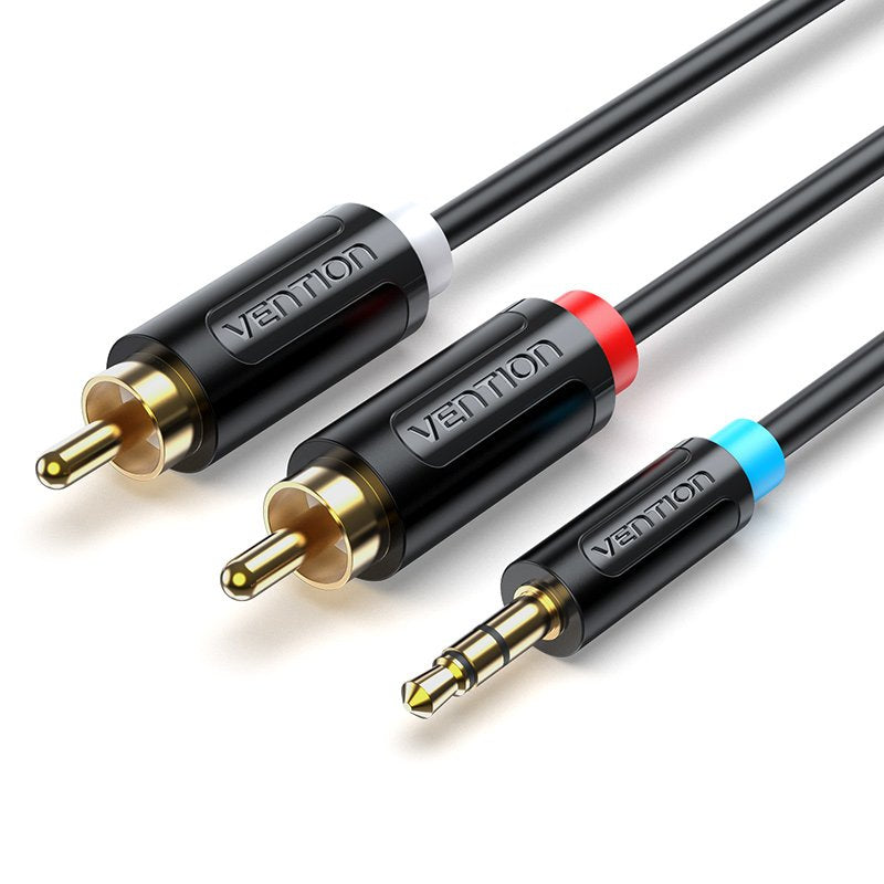 Vention Cable Stereo Bclbf Jack 3.5 Male 2X Rca Male 1M Black