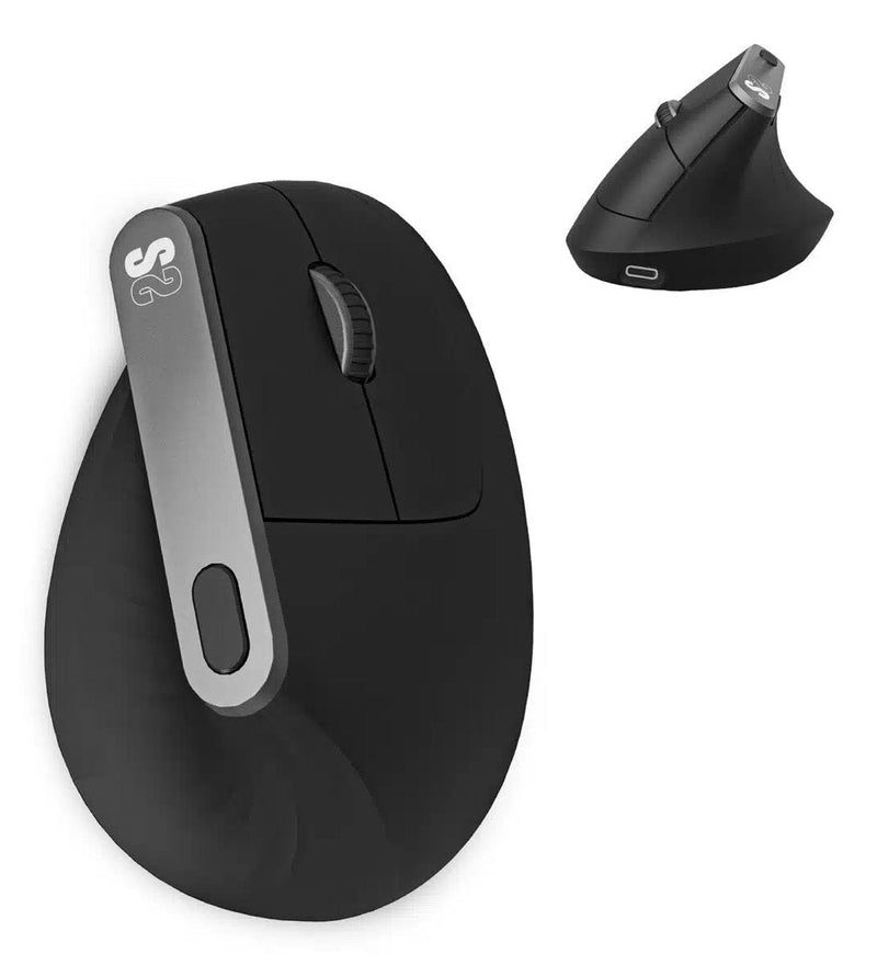 Subblim Nature Vertical Ergo Dual Mouse Vertical Bluetooth, USB 2.4GHZ 4000DPI - 5 Buttons - Uso Diestro - Bla
