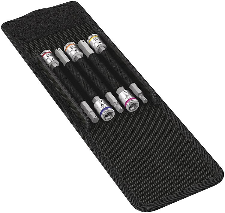 Wera Key Tubo 8740A Hf 1 Socket 1366 Black/Silver Socket 1366, 1/4, Métrico, 5 Heads 4,5,6,7,8MM, 1/4