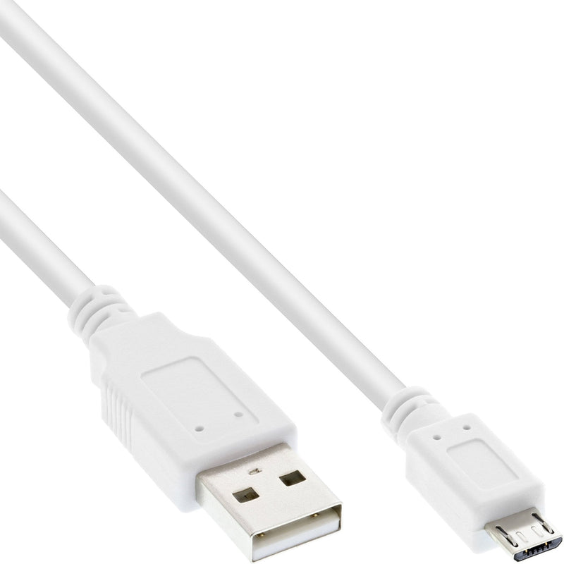 Inline Micro USB 2.0 USB Cable Type a Male a Micro B Male White 2M