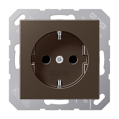 Jung A1520MO Schuko Socket Power 16A 250V a Mokka — image 1