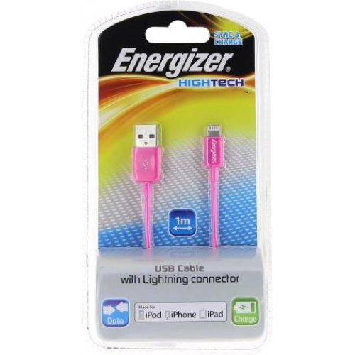 Energizer LCAEHUSYIPPK2 Cable Connector Lightning 1M Pink