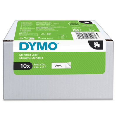 Dymo D1 Tape Self-adhesive Standard Black Sobre White 9MMX7M, Pack 10 S0720680 (41913) — image 1