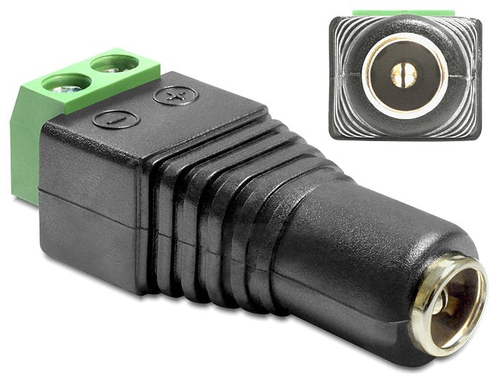 Delock Adapter Cc 5,5 X 2,5MM Female Terminals 2 Contactos 65485
