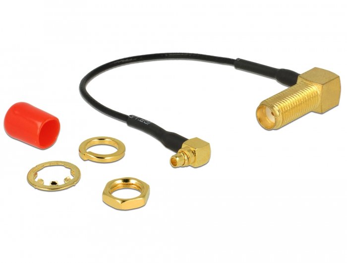 Delock Cable Antenna Sma 90 Connector Female Assembly MMCX 90 Connector Male 10CM 1.37 Gewindelnge 13MM