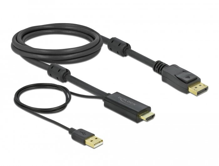 Delock HDMI Cable a DisplayPort 4K 30 HZ 2M