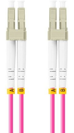 Lanberg Cable Fibre Optic Lc Upc-lc Upc Duplex 0.5M Lszh OM4 50 125 3.0MM Violet