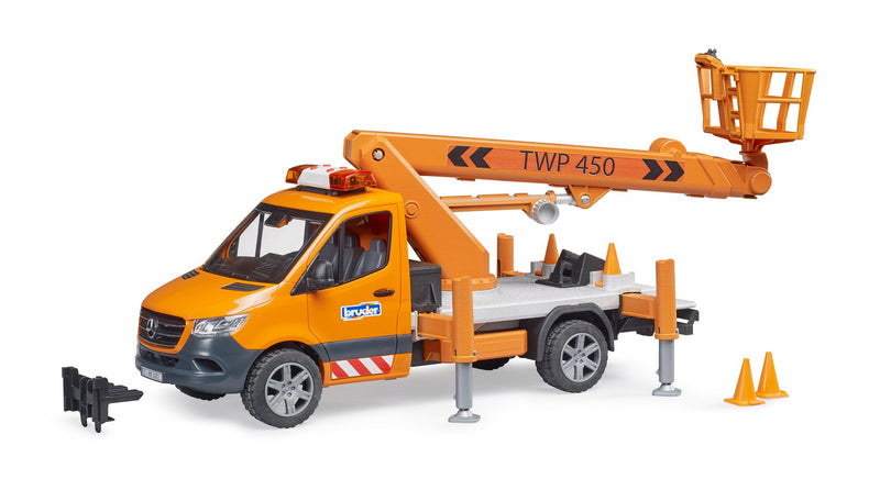 Bruder Mercedes Benz Sprinter Plataforma Trabajo, Model Vehículo (incl. Módulo Light + Sound
