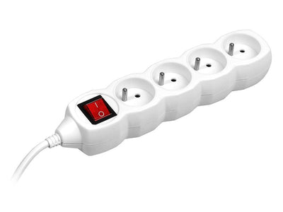 Tracer Power Strip 4 Sockets With Switch Cable Alargador 3.0M White — image 1
