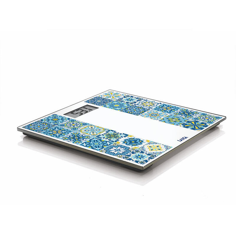 Scale Bathroom Electrónica With Battery Rechargeable Charging Máxima 180KG Model Estampado Blue