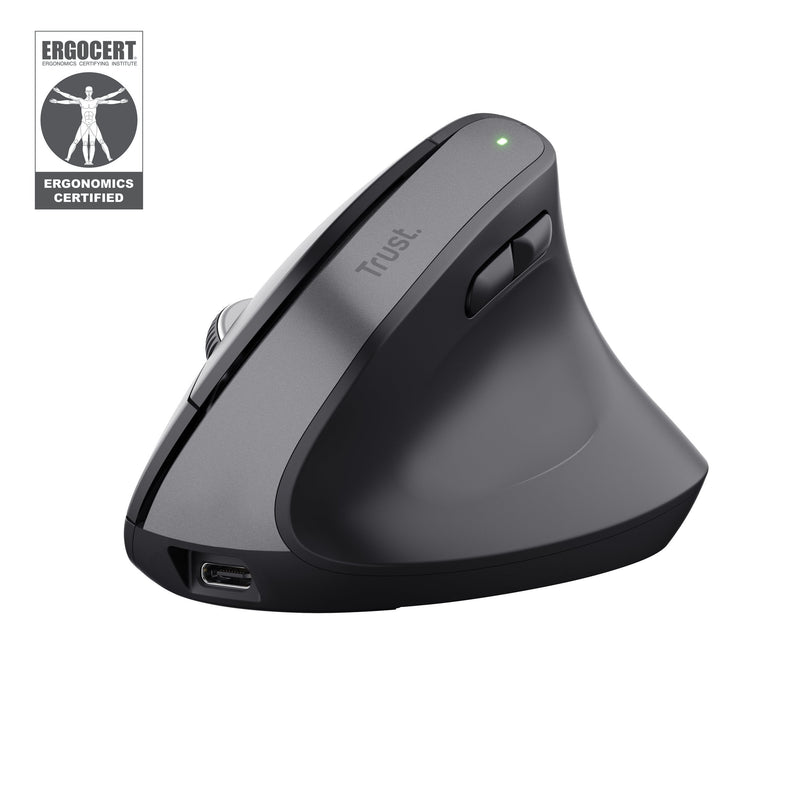 Trust Mouse Ergonómico Wireless Bluetooth Bayo + Battery Rechargeable Up To 2400 DPI