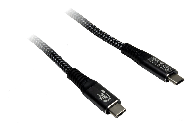Cable Inter-tech USB 3.2 GEN2X2, Connector USB-C Connector USB-C Black 3 Metres PD 3.1, Charging With Up To 24