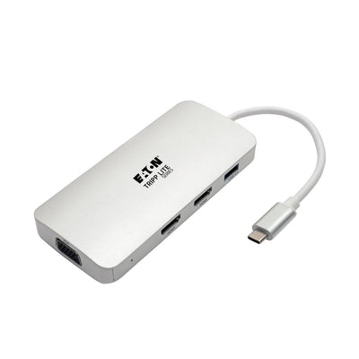 Tripp Lite Estación Connection Usb-c, (X2) HDMI + VGA, Thunderbolt 3, Usb-a, Charging Pd – 1080P @ 60 Hz, Silv — image 1