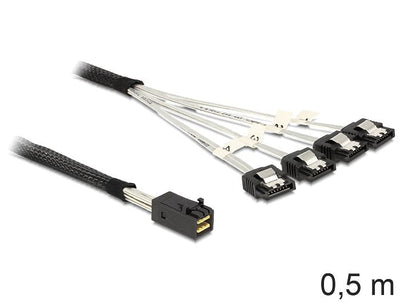 Delock Cable Mini Sas HD a X4 SATA 7PIN 0.50M 83392 — image 1