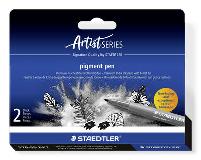 Staedtler 376 Pack 2 Markers Punta Fibre Redonda - Black — image 1