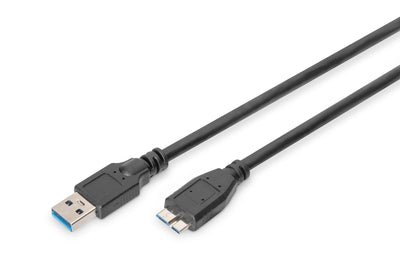 Assmann Electronic AK-300116-010-S USB Cable 1M 3.2 Gen 1 (3.1 Gen 1) USB a Micro-usb B Black — image 1