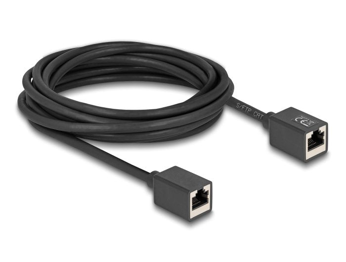 Delock Network Cable Alargador Empalme RJ45 Connector Female a RJ45 Connector Female CAT.6A S FTP 5M Black