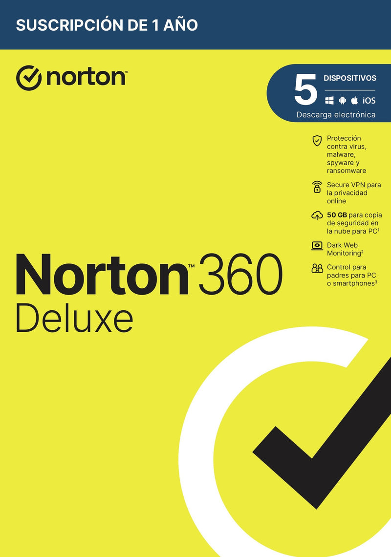 Norton 360 Deluxe 50GB Es 1 User 5 Device 12MO Box