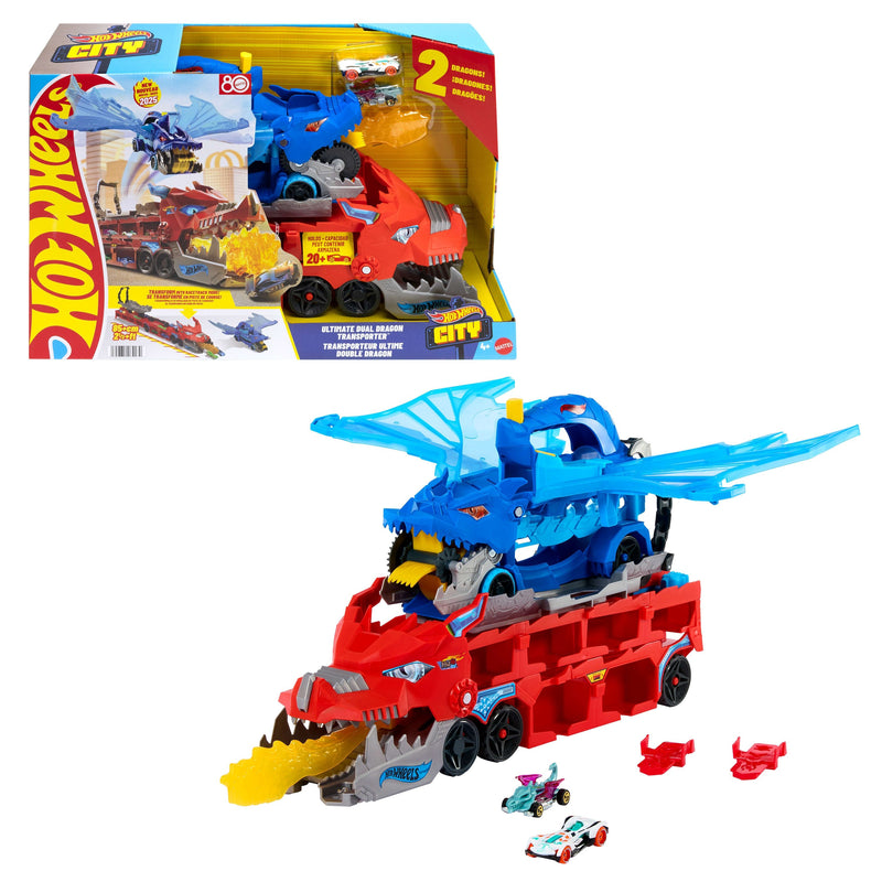 Hot Wheels City Ultimate Vehículo Toy Dragon Transporter 2 1 JBM72