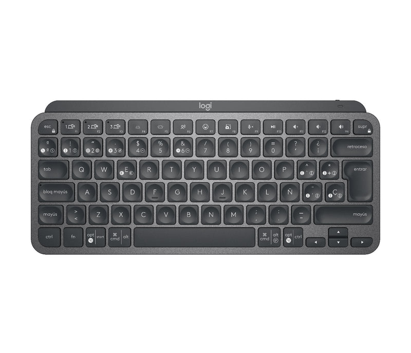 Logitech Teclado Spanish Mx Keys Mini RF Inalámbrico + Bluetooth QWERTY Graphite