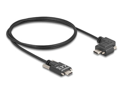 Delock 80956 USB Cable 2.0 USB Type-c™ Male With Screws a USB Type-c™ Male With Screws Acodado a Izquierda / D — image 1