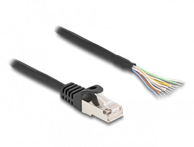 Delock 80208 Cable RJ50 Male a Extremos Abiertos S/FTP 5M Black — image 1