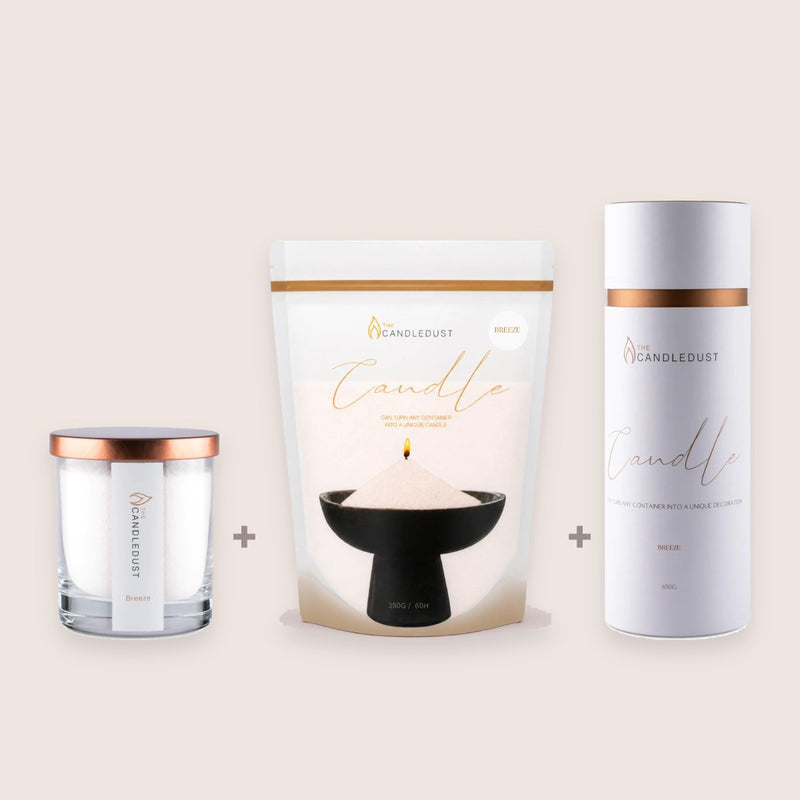 Breeze Size Trio, 160g Candle + 350g Refill + 650g Tube