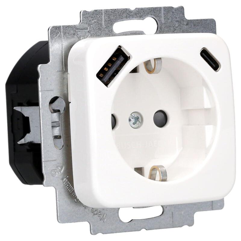 Busch Jaeger 20 EUCB2USBAC-214 20 EUCB2USBAC-214 Schuko®- USB-A + C Socket Power